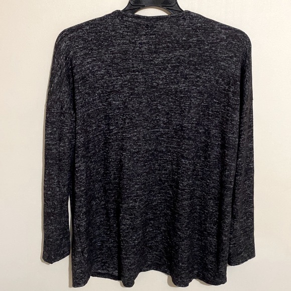 Bobeau Marled Hacci Open Cardigan Raven Black Mix Size L - Picture 3 of 12